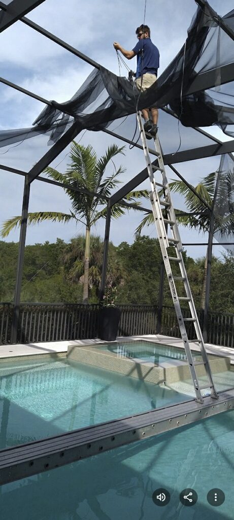 Completed pool cage screen work by A1 Screening