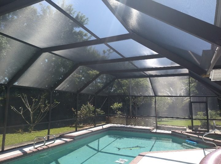 Pool cage screening work completed by A1 Screening